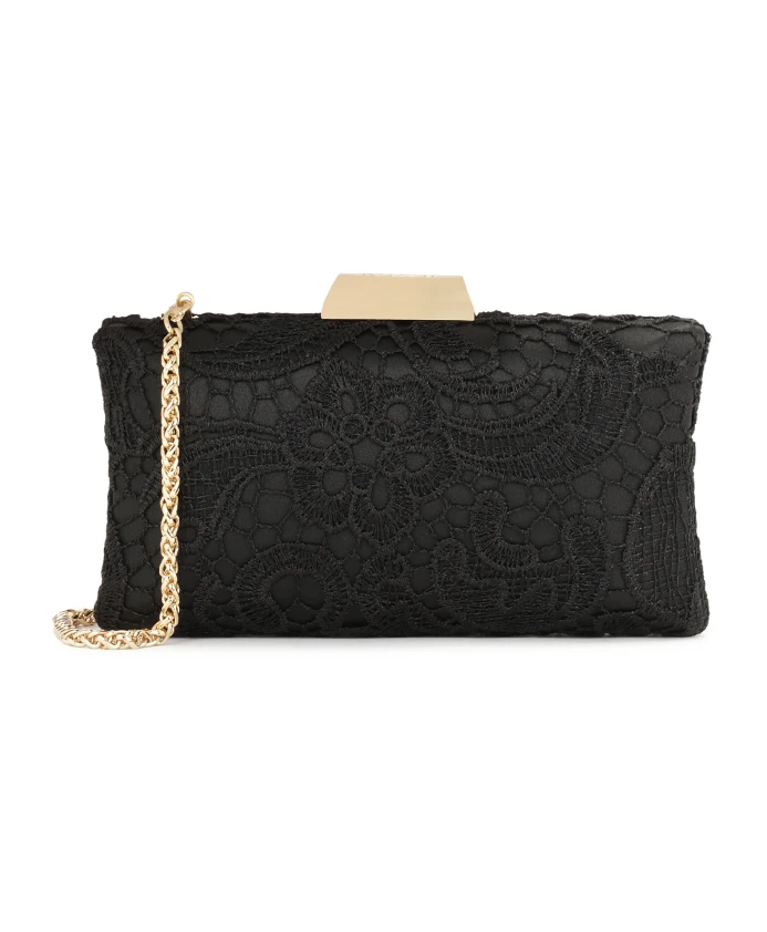 Элегантная черная сумочка-клатч, отделанная гипюром. Kazar, черный
Элегантная черная сумочка-клатч, отделанная гипюром. Kazar, черный