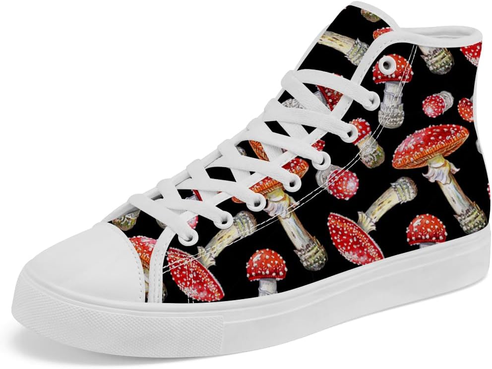Женские и мужские высокие кеды на канве с изображением красного гриба, с шнуровкой, повседневная обувь Chebing
Женские и мужские высокие кеды на канве с изображением красного гриба, с шнуровкой, повседневная обувь Chebing