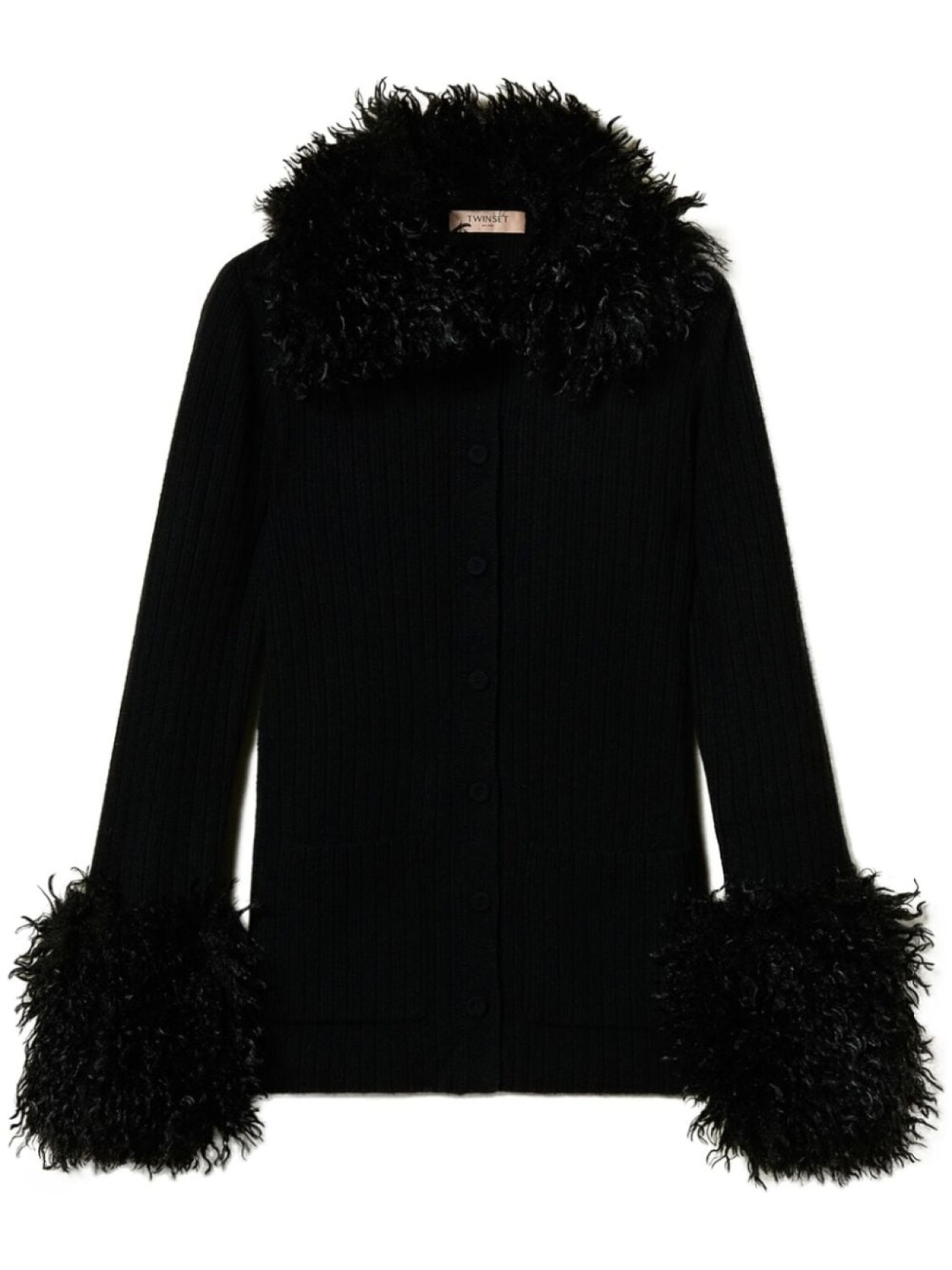Кардиган TWINSET с отделкой из искусственного меха, черный
Кардиган TWINSET с отделкой из искусственного меха, черный