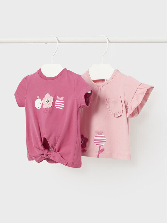 Комплект из 2 футболок стандартного кроя Mayoral, розовый 
Комплект из 2 футболок стандартного кроя Mayoral, розовый
