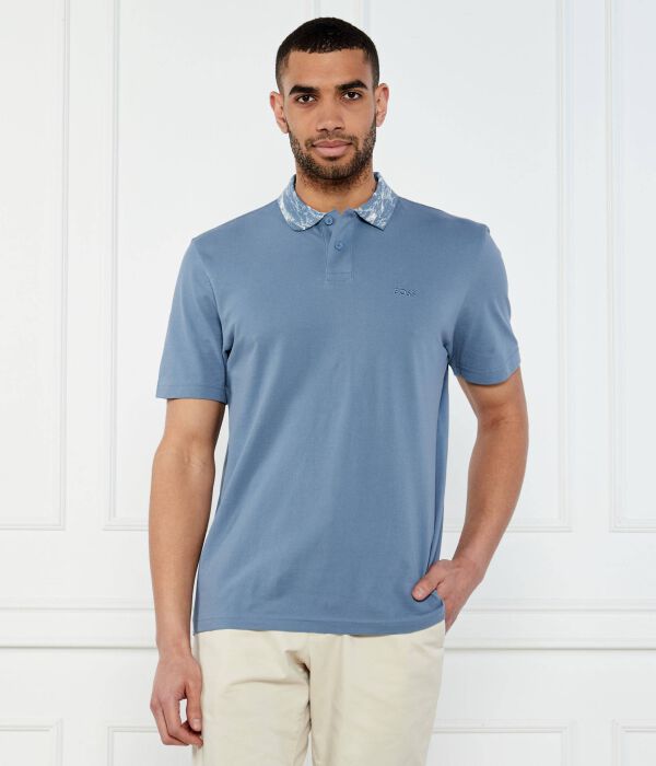 Рубашка поло Relaxed fit Boss Orange, синий 
Рубашка поло Relaxed fit Boss Orange, синий