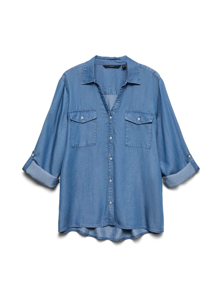 Рубашка Vero Moda, Средне-синий деним
Рубашка Vero Moda, Средне-синий деним
