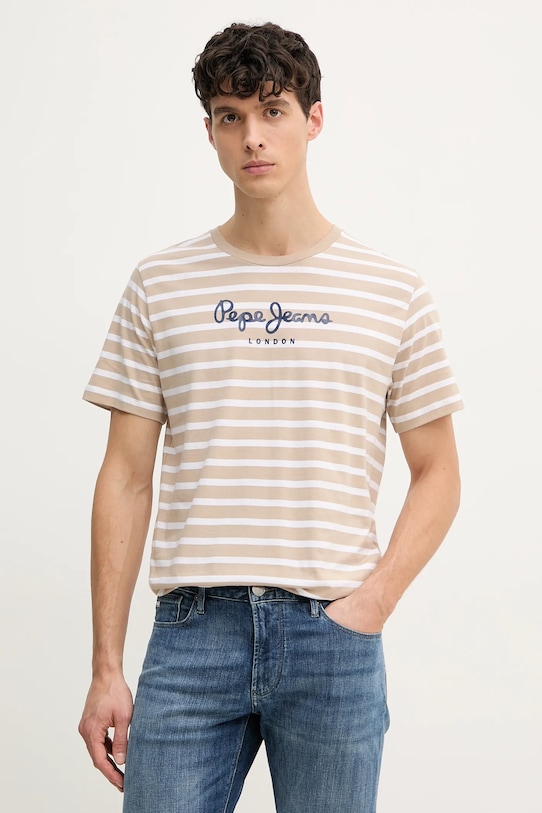 Хлопковая футболка Pepe Jeans, бежевый
Хлопковая футболка Pepe Jeans, бежевый