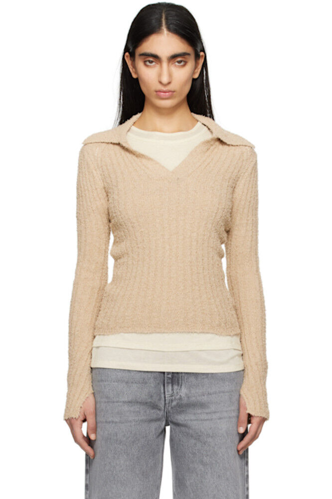 Бежевый поло с открытой планкой mfpen
Бежевый поло с открытой планкой mfpen