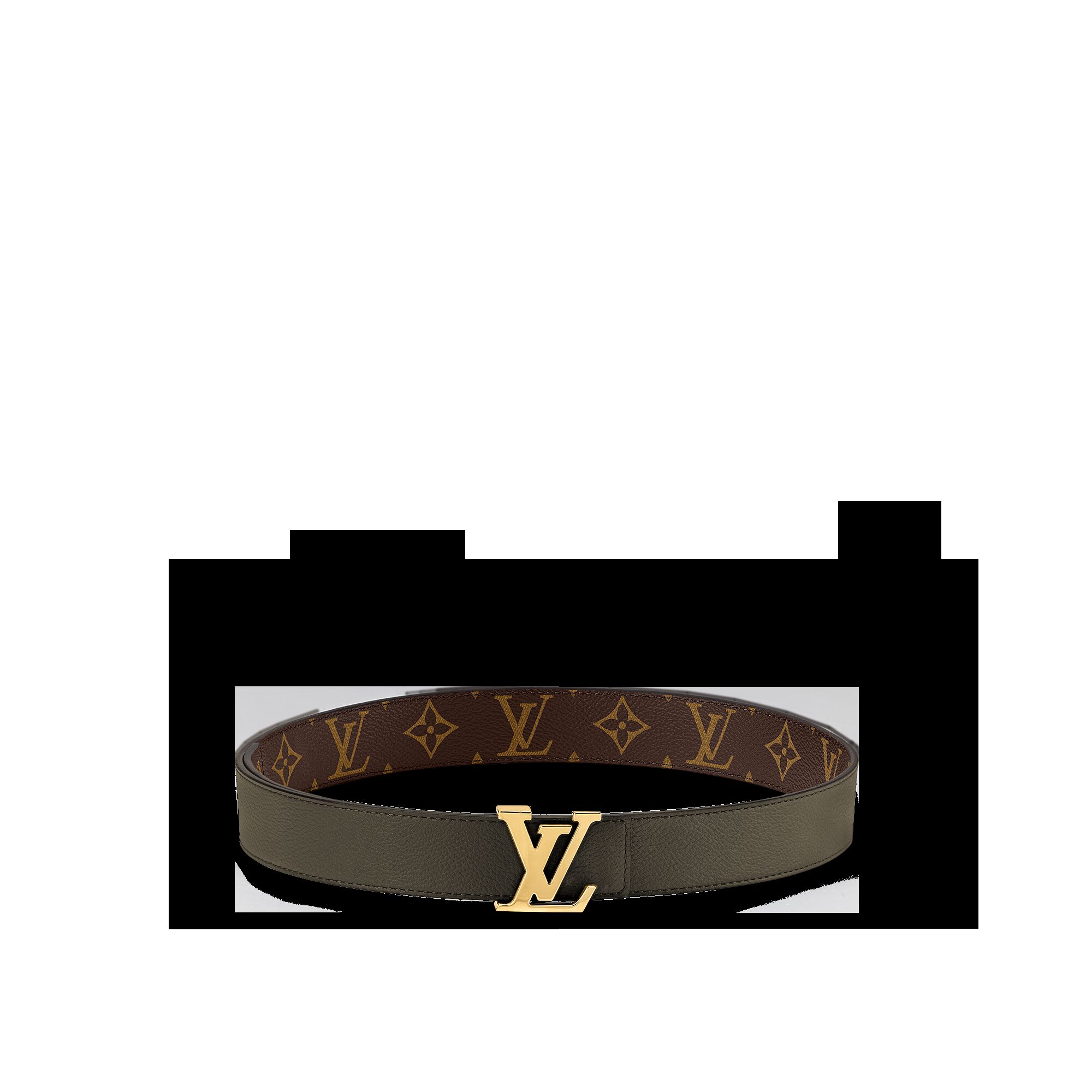 Двусторонний ремень LV Initiales шириной 30 мм Louis Vuitton, зеленый 
Двусторонний ремень LV Initiales шириной 30 мм Louis Vuitton, зеленый