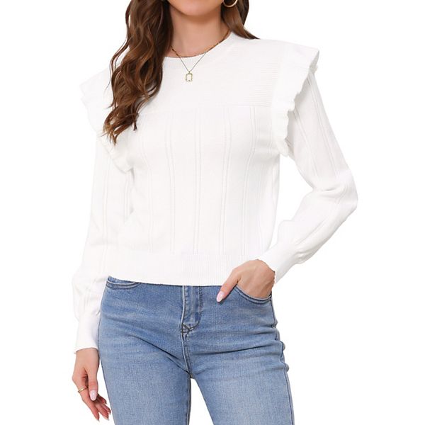 Женский укороченный свитер-пуловер с круглым вырезом и рюшами Inspire Chic
Женский укороченный свитер-пуловер с круглым вырезом и рюшами Inspire Chic