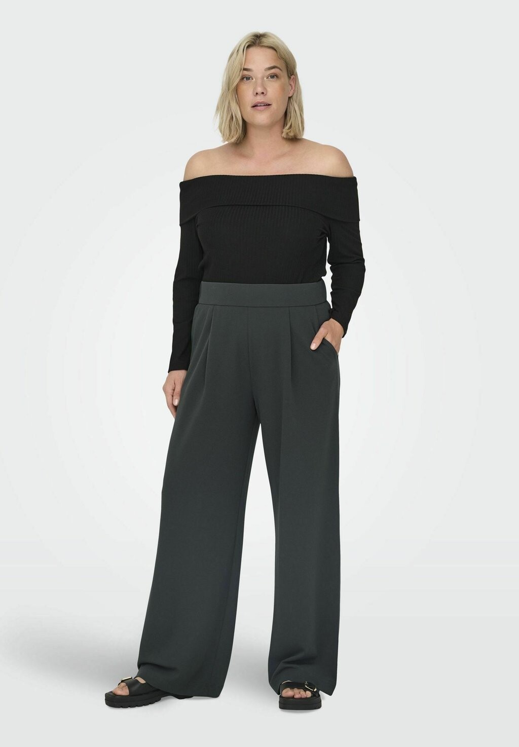 Брюки WEITEM BEINSCHNITT NORMAL GESCHNITTEN ONLY Carmakoma, черный 
Брюки WEITEM BEINSCHNITT NORMAL GESCHNITTEN ONLY Carmakoma, черный