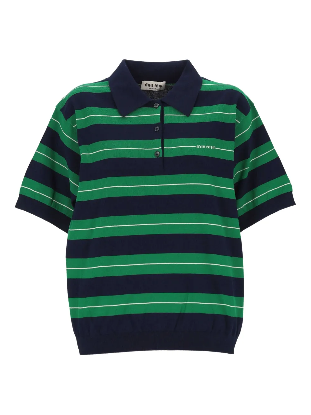 Полосатая рубашка-поло MIU MIU, синий
Полосатая рубашка-поло MIU MIU, синий
