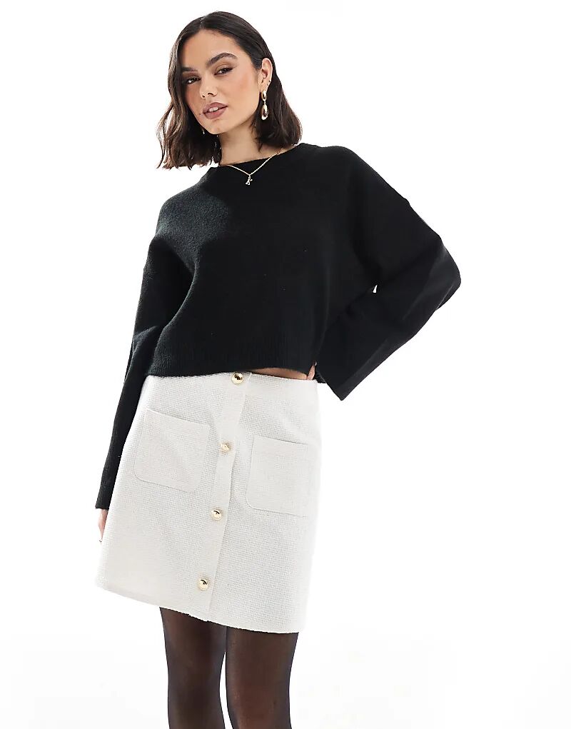 Мини-юбка из букле с пуговицами спереди цвета слоновой кости ASOS DESIGN
Мини-юбка из букле с пуговицами спереди цвета слоновой кости ASOS DESIGN
