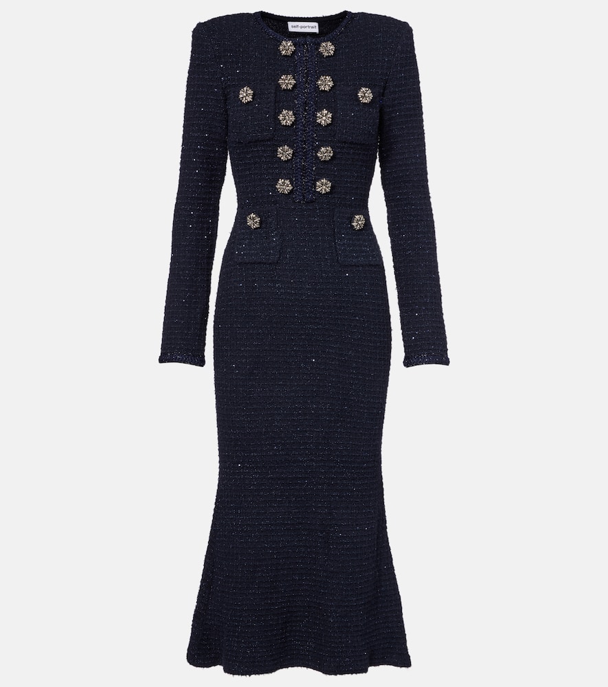 Платье миди из букле Self-Portrait, Navy
Платье миди из букле Self-Portrait, Navy