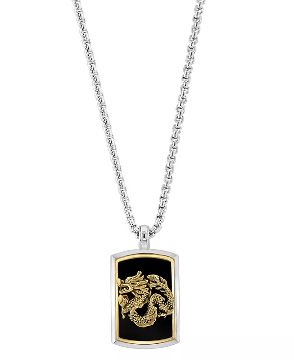 Мужское ожерелье Effy с кулоном в виде ониксового дракона, 22 дюйма, из стерлингового серебра с покрытием из 14-каратного золота Effy Collection, silver
Мужское ожерелье Effy с кулоном в виде ониксового дракона, 22 дюйма, из стерлингового серебра с покрытием из 14-каратного золота Effy Collection, silver