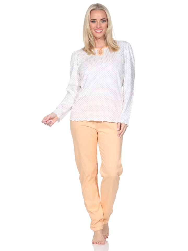 NORMANN Пижама с длинными рукавами и узором в горошек абрикосового цвета
NORMANN Пижама с длинными рукавами и узором в горошек абрикосового цвета