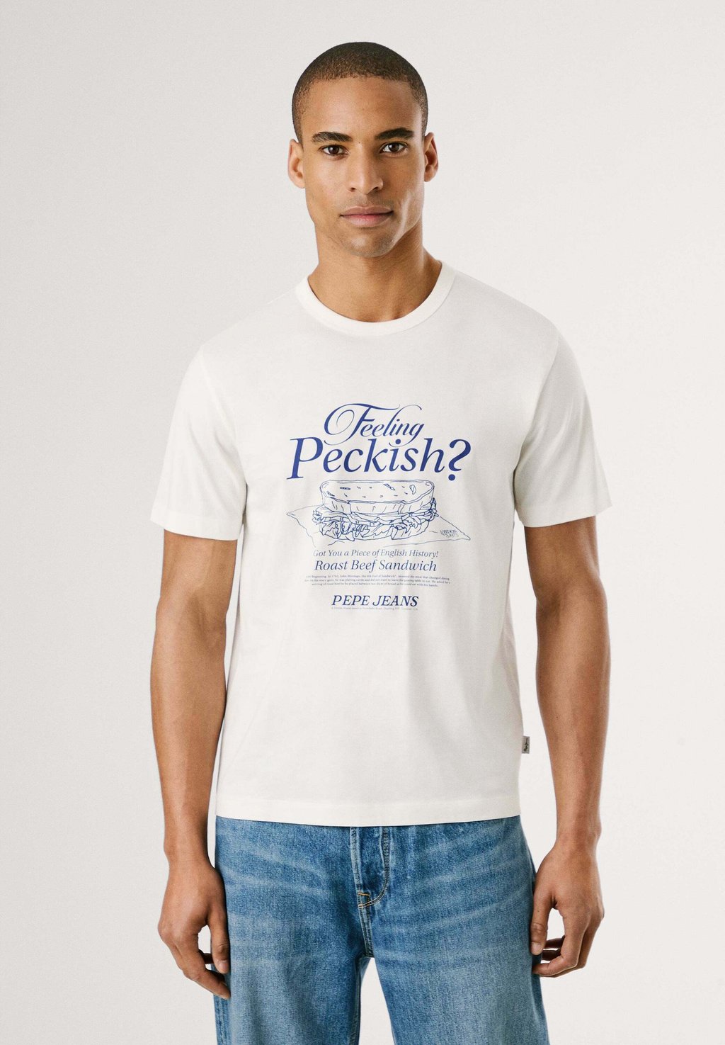 Футболка с принтом Pepe Jeans, кремовый 
Футболка с принтом Pepe Jeans, кремовый