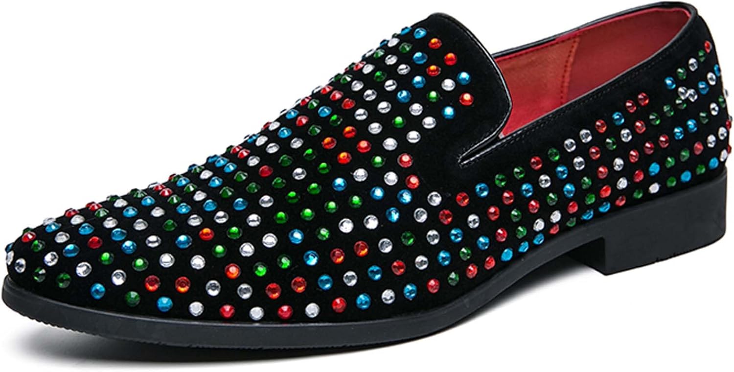 Мужские лоферы Vtiao с разноцветными стразами, кожаные повседневные лоферы с заостренным носком, мужские формальные лоферы, подходят для повседневной носки, вечеринок, ночных клубов, свиданий, официальных мероприятий и т.д
Мужские лоферы Vtiao с разноцветными стразами, кожаные повседневные лоферы с заостренным носком, мужские формальные лоферы, подходят для повседневной носки, вечеринок, ночных клубов, свиданий, официальных мероприятий и т.д