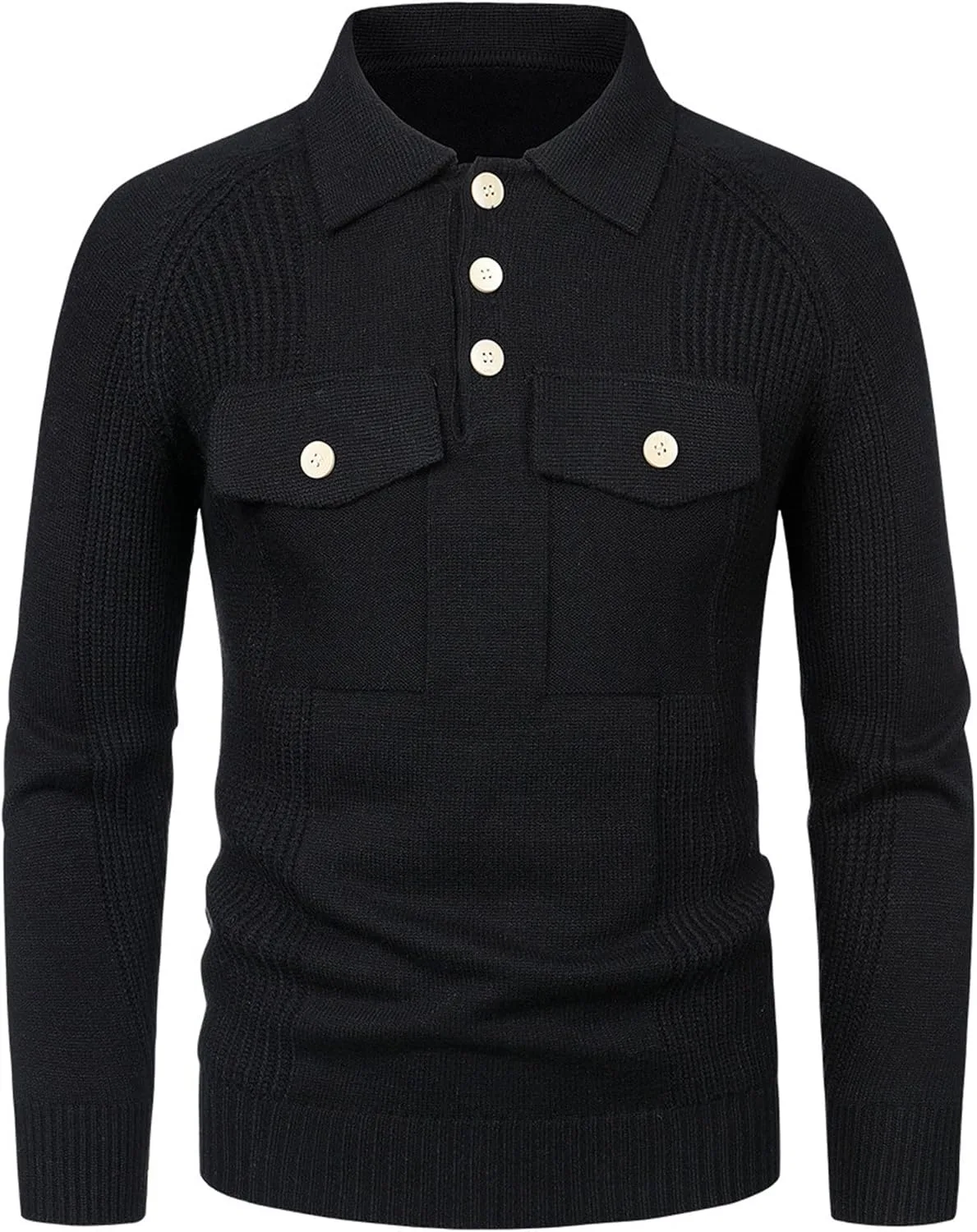Мужской свитер Slim fit с лацканом и регланными рукавами Bestgift
Мужской свитер Slim fit с лацканом и регланными рукавами Bestgift