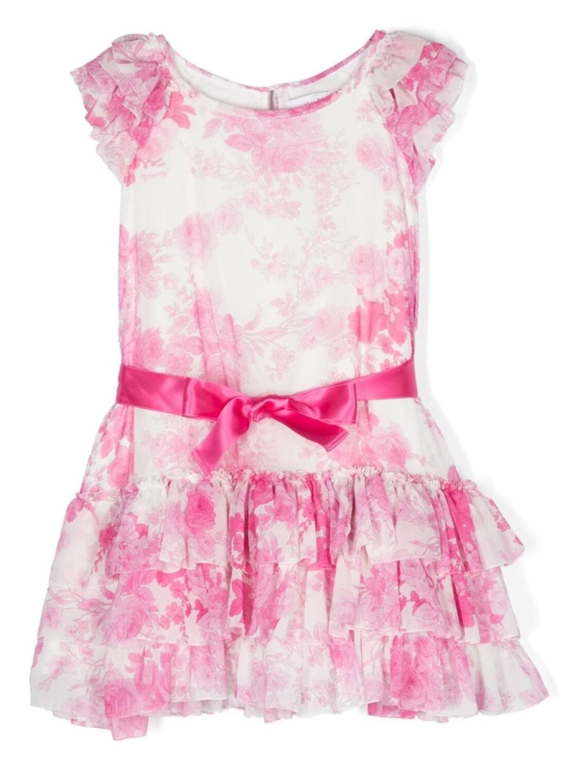 Monnalisa платье с оборками и цветочным принтом, белый
Monnalisa платье с оборками и цветочным принтом, белый