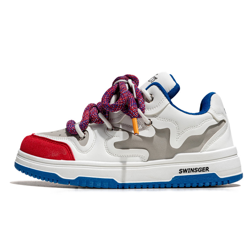 Легкие и дышащие низкие скейтбордские кроссовки мужские Swinsger, белый черный 
Легкие и дышащие низкие скейтбордские кроссовки мужские Swinsger, белый черный