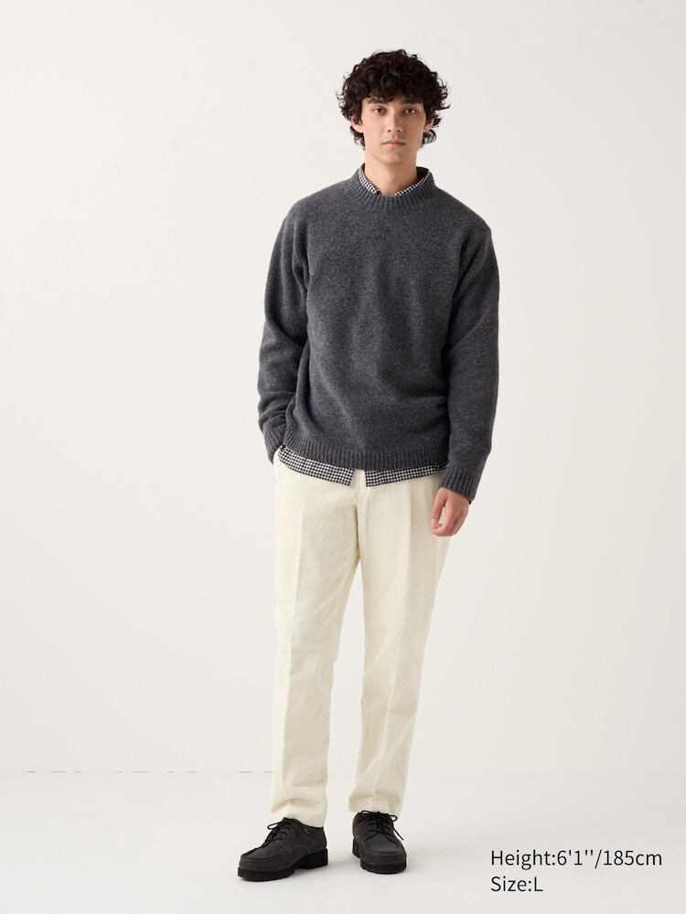 Элегантные брюки до щиколоток вельветовые Uniqlo, цвет 01 белый 
Элегантные брюки до щиколоток вельветовые Uniqlo, цвет 01 белый