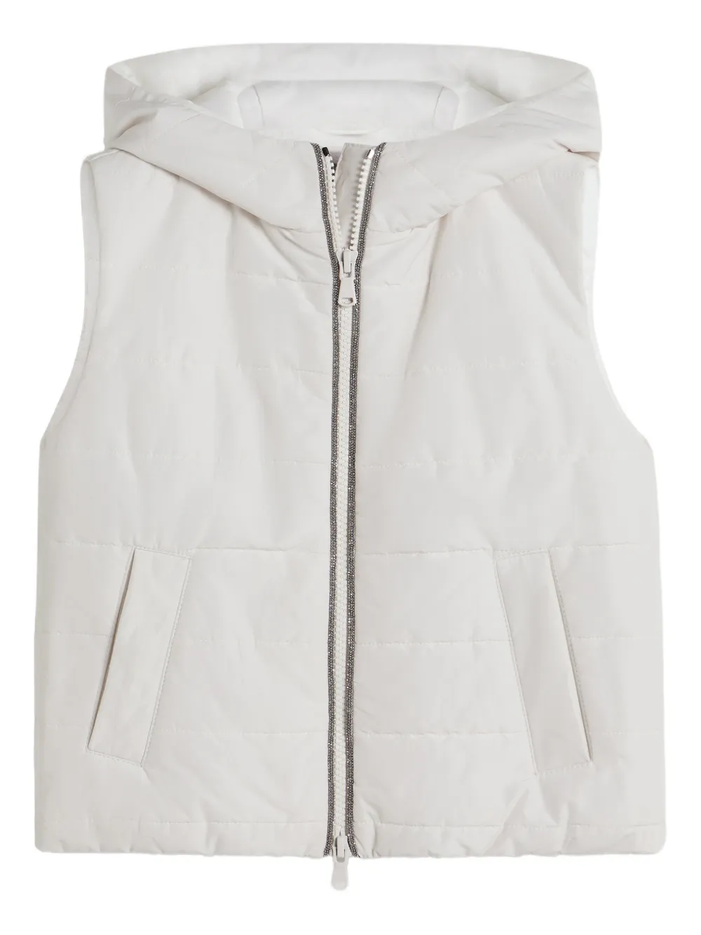 Дутый жилет с капюшоном Brunello Cucinelli Kids, белый
Дутый жилет с капюшоном Brunello Cucinelli Kids, белый