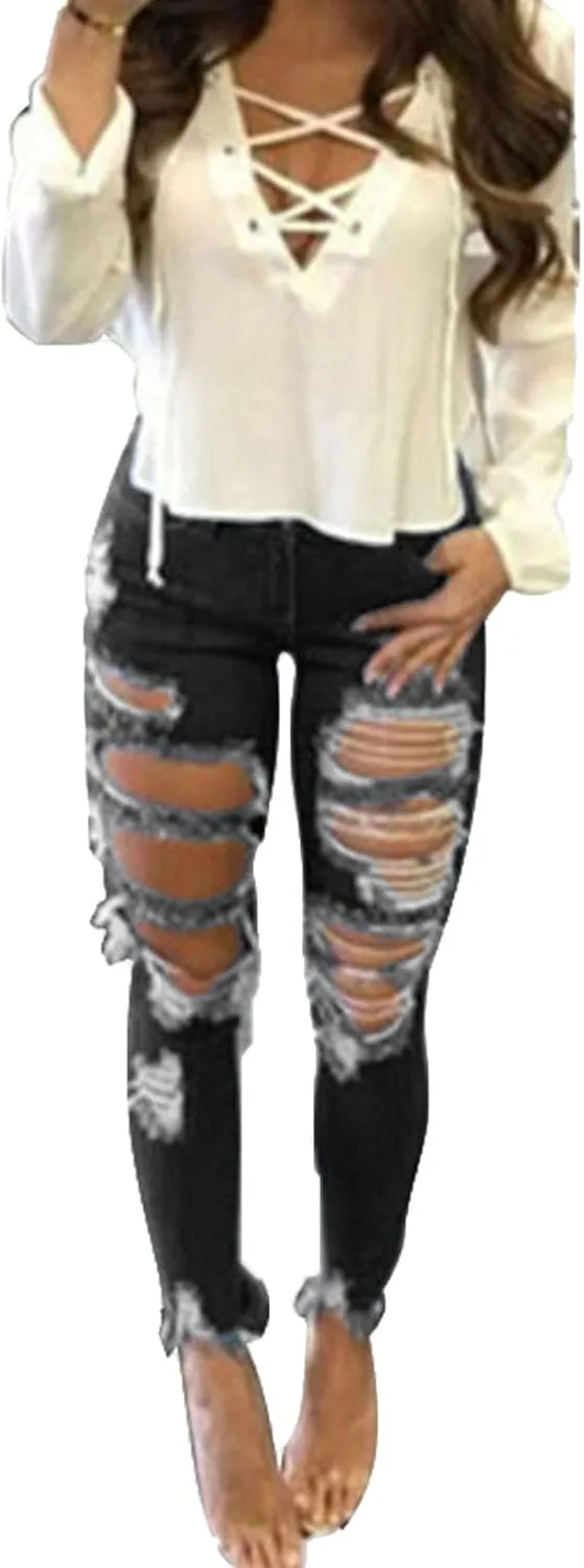 Женские рваные джинсы Pencil Pants High Waisted Skinny Destroyed Denim Boyfriend Stretch Hole Long Stretch DGHM-JLMY
Женские рваные джинсы Pencil Pants High Waisted Skinny Destroyed Denim Boyfriend Stretch Hole Long Stretch DGHM-JLMY