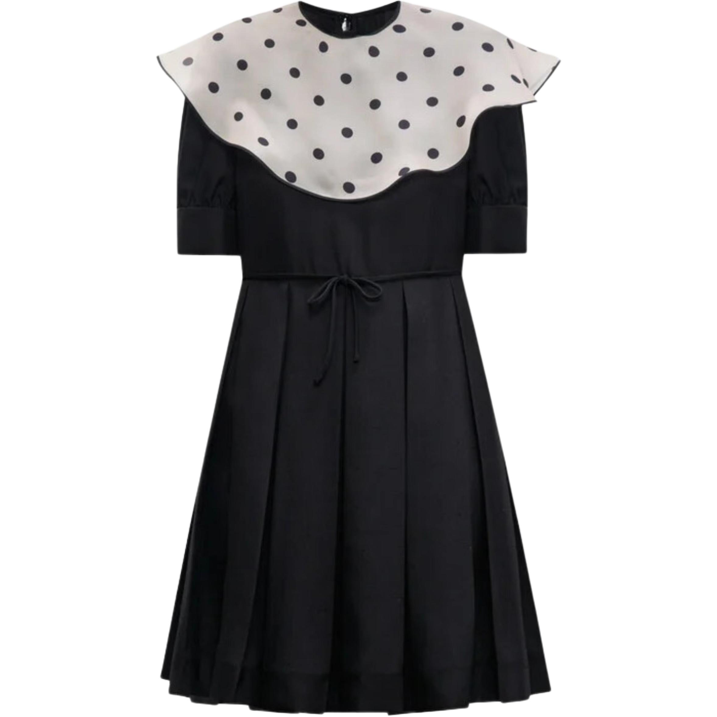 Мини-платье с короткими рукавами и принтом в горошек Valentino, черный
Мини-платье с короткими рукавами и принтом в горошек Valentino, черный