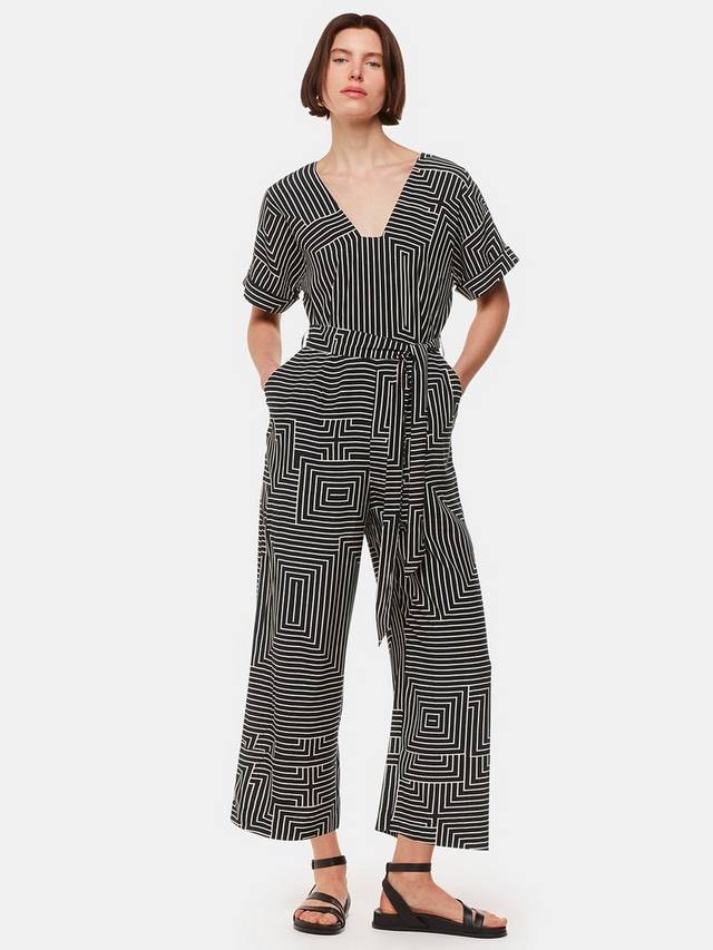 Угловой комбинезон с абстрактным геопринтом Whistles, черный/белый
Угловой комбинезон с абстрактным геопринтом Whistles, черный/белый