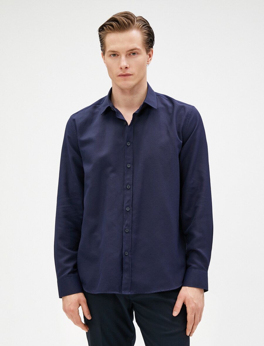 Рубашка на пуговицах классического кроя Koton, морской синий
Рубашка на пуговицах классического кроя Koton, морской синий