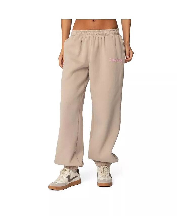 Женские спортивные штаны Sasha с бантом Edikted, коричневый/бежевый 
Женские спортивные штаны Sasha с бантом Edikted, коричневый/бежевый