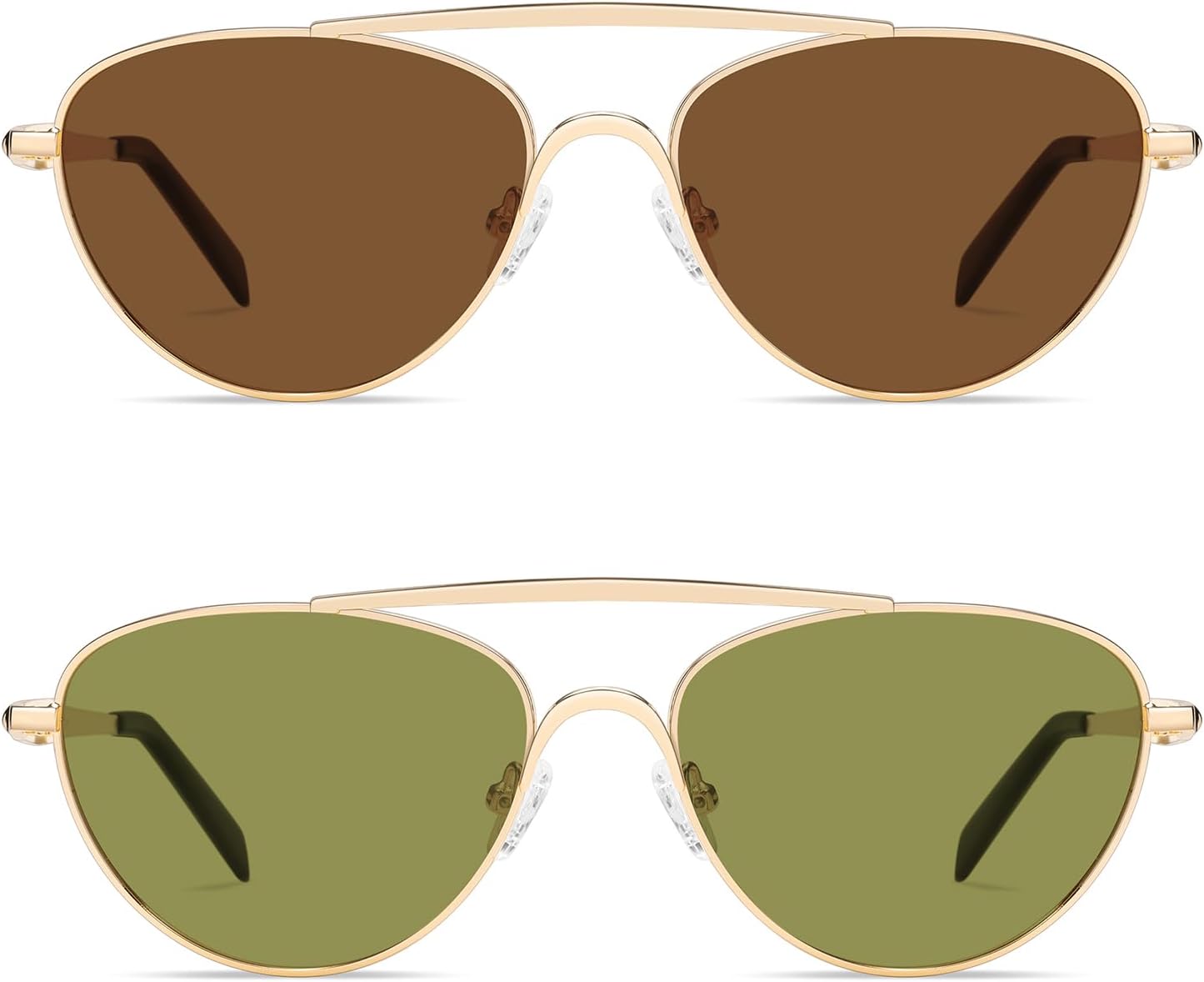 Поляризованные солнцезащитные очки-авиаторы в стиле ретро с металлическим оправой «кошачий глаз» от VANLINKER для женщин и мужчин, модель VL9868, 2 Pack Gold Frame Brown Lens + Gold Frame Light Green Lens
Поляризованные солнцезащитные очки-авиаторы в стиле ретро с металлическим оправой «кошачий глаз» от VANLINKER для женщин и мужчин, модель VL9868, 2 Pack Gold Frame Brown Lens + Gold Frame Light Green Lens