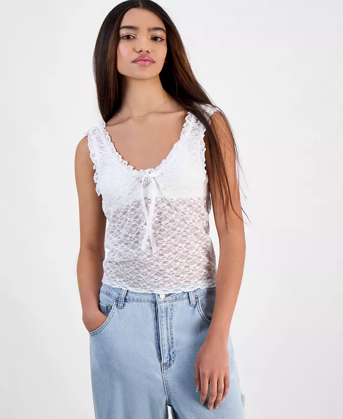 Женский топ без рукавов с кружевом Juniors Madden Girl, белый
Женский топ без рукавов с кружевом Juniors Madden Girl, белый