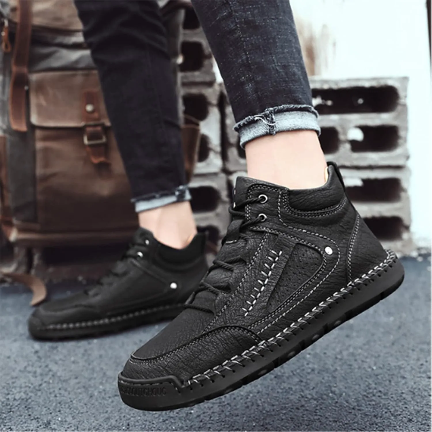 Мужские кожаные ботинки PURCHAWEE с высоким берцем для походов, ботинки чукка, ручная прошивка, противоскользящие, с хорошей поддержкой свода стопы, повседневная обувь для работы и походов, черный
Мужские кожаные ботинки PURCHAWEE с высоким берцем для походов, ботинки чукка, ручная прошивка, противоскользящие, с хорошей поддержкой свода стопы, повседневная обувь для работы и походов, черный