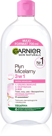 Мицеллярная вода для чувствительной кожи Garnier Skin Naturals Płyn Micelarny 3w1, 700 ml
Мицеллярная вода для чувствительной кожи Garnier Skin Naturals Płyn Micelarny 3w1, 700 ml