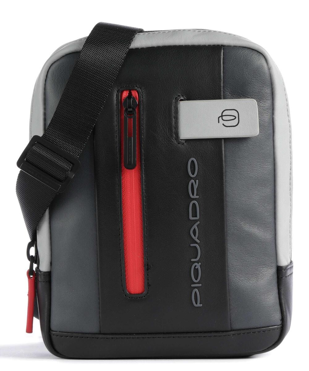 Городская сумка через плечо из мелкозернистой яловой кожи. Piquadro, серый 
Городская сумка через плечо из мелкозернистой яловой кожи. Piquadro, серый