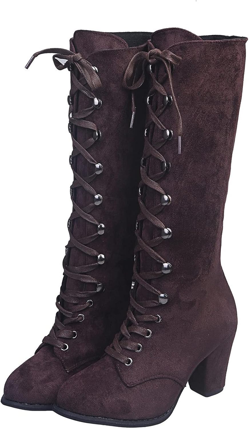 Женские сапоги Hbeylia на шнуровке до колена, модные замшевые с толстым каблуком, с круглым носком, средней длины для женщин (коричневые, размер 8.5)
Женские сапоги Hbeylia на шнуровке до колена, модные замшевые с толстым каблуком, с круглым носком, средней длины для женщин (коричневые, размер 8.5)