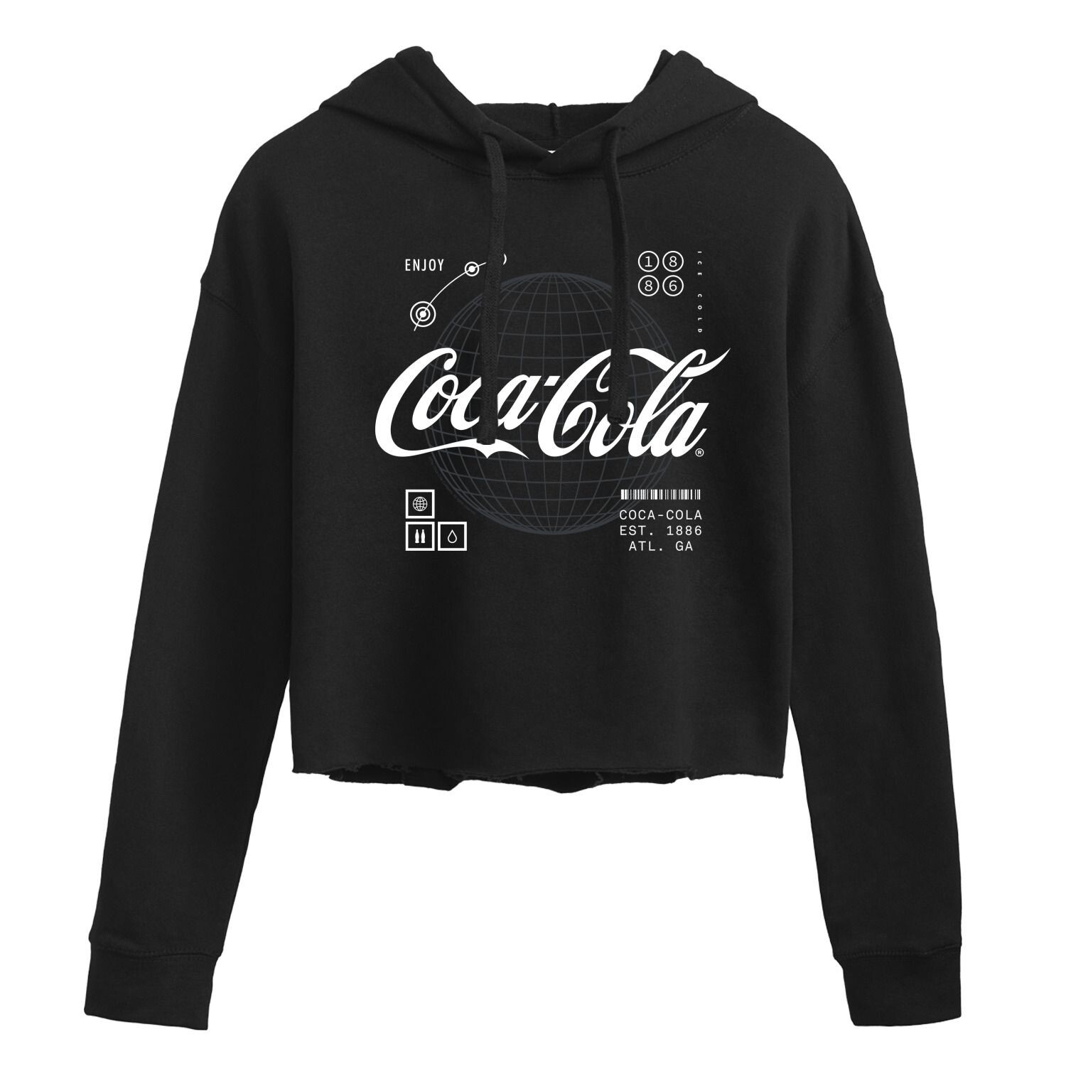 Худи с графическим рисунком и логотипом Coca-Cola Licensed Character, черный 
Худи с графическим рисунком и логотипом Coca-Cola Licensed Character, черный