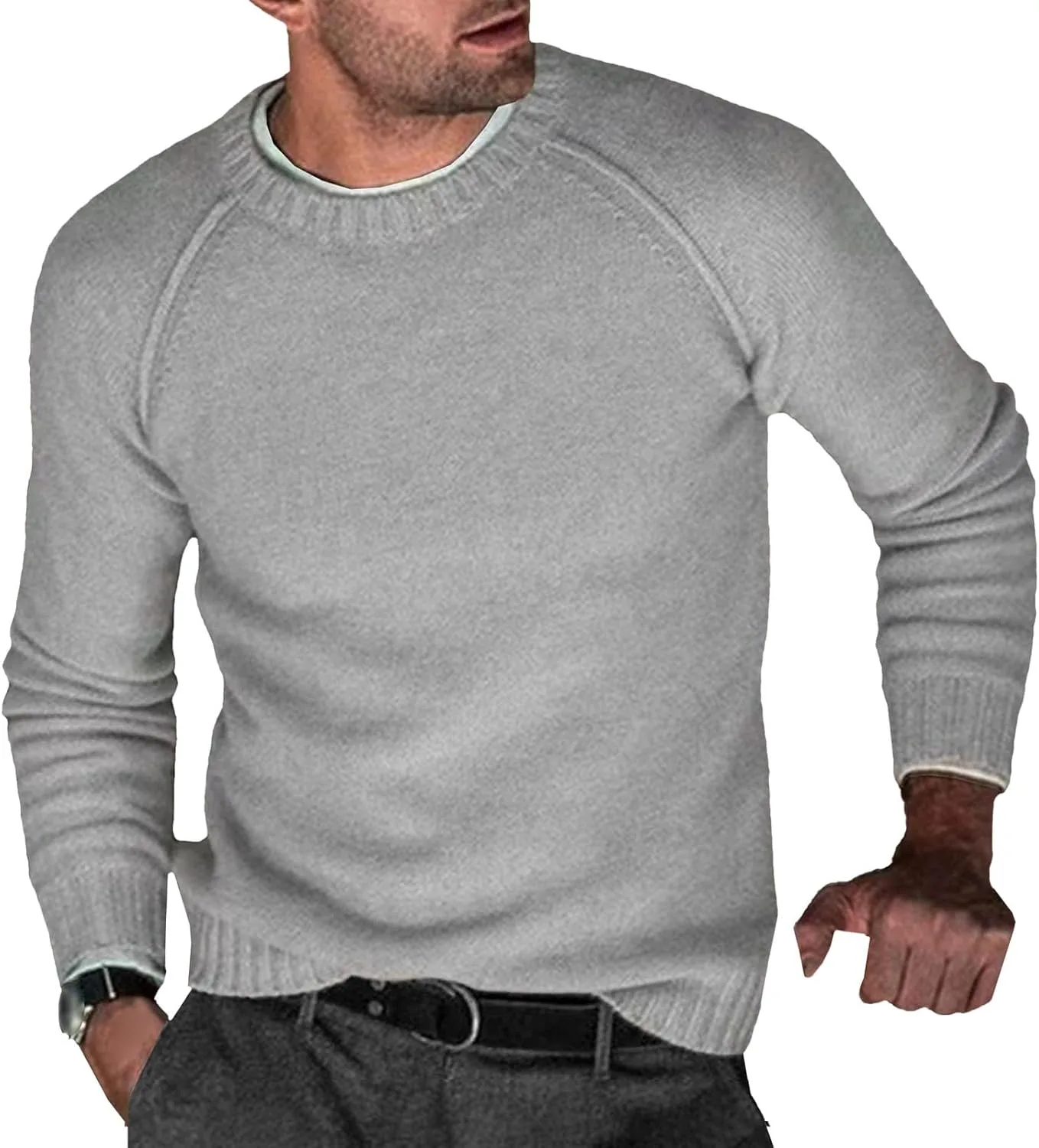 Мужской свитер-пуловер slim fit с резинкой Kassercny
Мужской свитер-пуловер slim fit с резинкой Kassercny