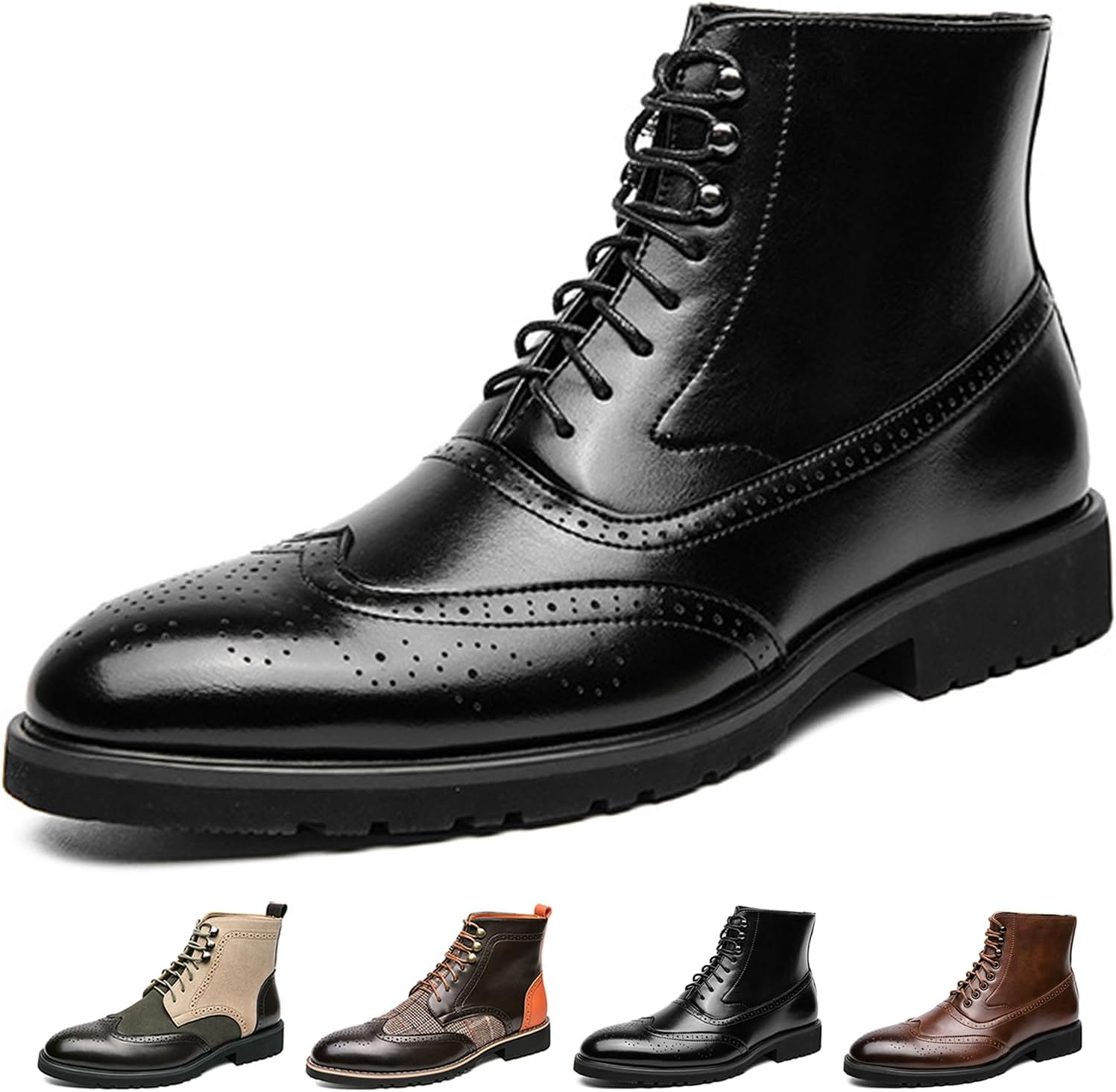 Мужские ботинки Lossarye с крыльями и брогированием, модные кожаные высокие ботинки на шнуровке Oxford, деловые повседневные ботинки Чакка, черный
Мужские ботинки Lossarye с крыльями и брогированием, модные кожаные высокие ботинки на шнуровке Oxford, деловые повседневные ботинки Чакка, черный