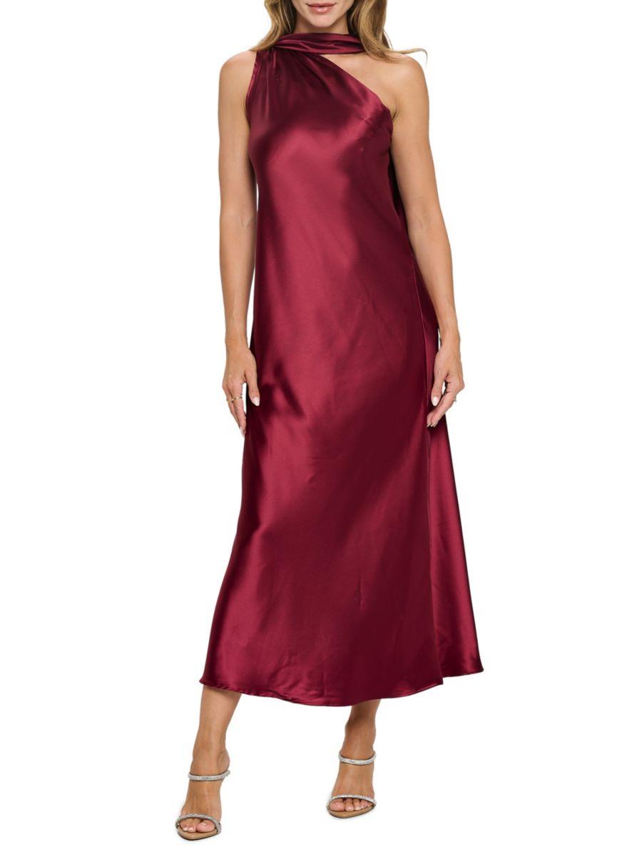 Атласное платье миди с шарфом на одно плечо Renee C., бордовый
Атласное платье миди с шарфом на одно плечо Renee C., бордовый