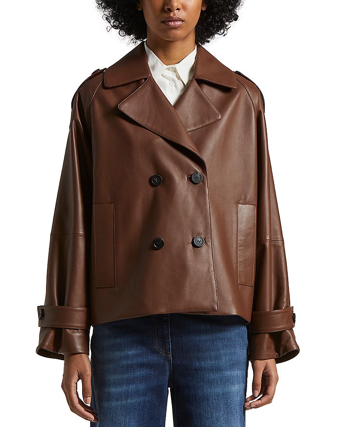 Кожаное пальто-тренч Peserico, коричневый
Кожаное пальто-тренч Peserico, коричневый