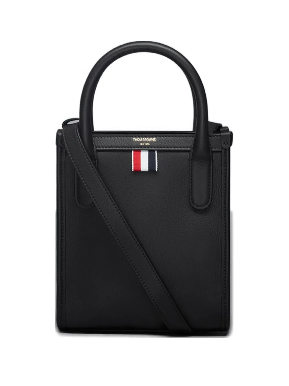 Вертикальная кожаная сумка-тоут THOM BROWNE, черный
Вертикальная кожаная сумка-тоут THOM BROWNE, черный