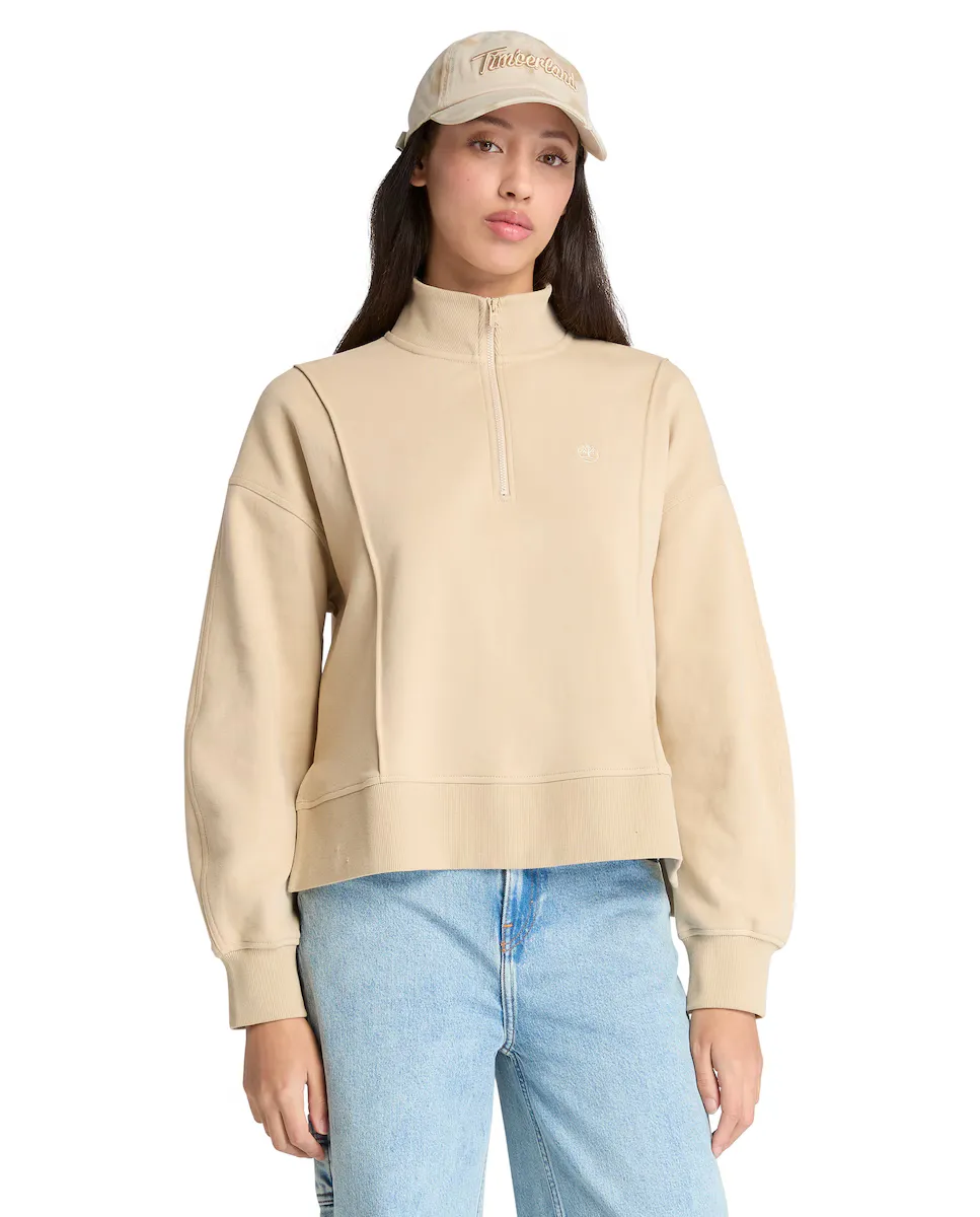 Женская махровая толстовка с застежкой-молнией на половину длины Timberland, бежевый
Женская махровая толстовка с застежкой-молнией на половину длины Timberland, бежевый