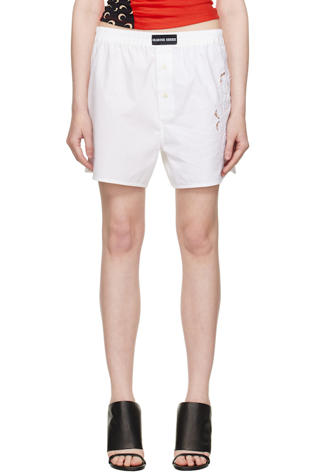 Регенерированные домашние шорты из льна Marine Serre, белый
Регенерированные домашние шорты из льна Marine Serre, белый