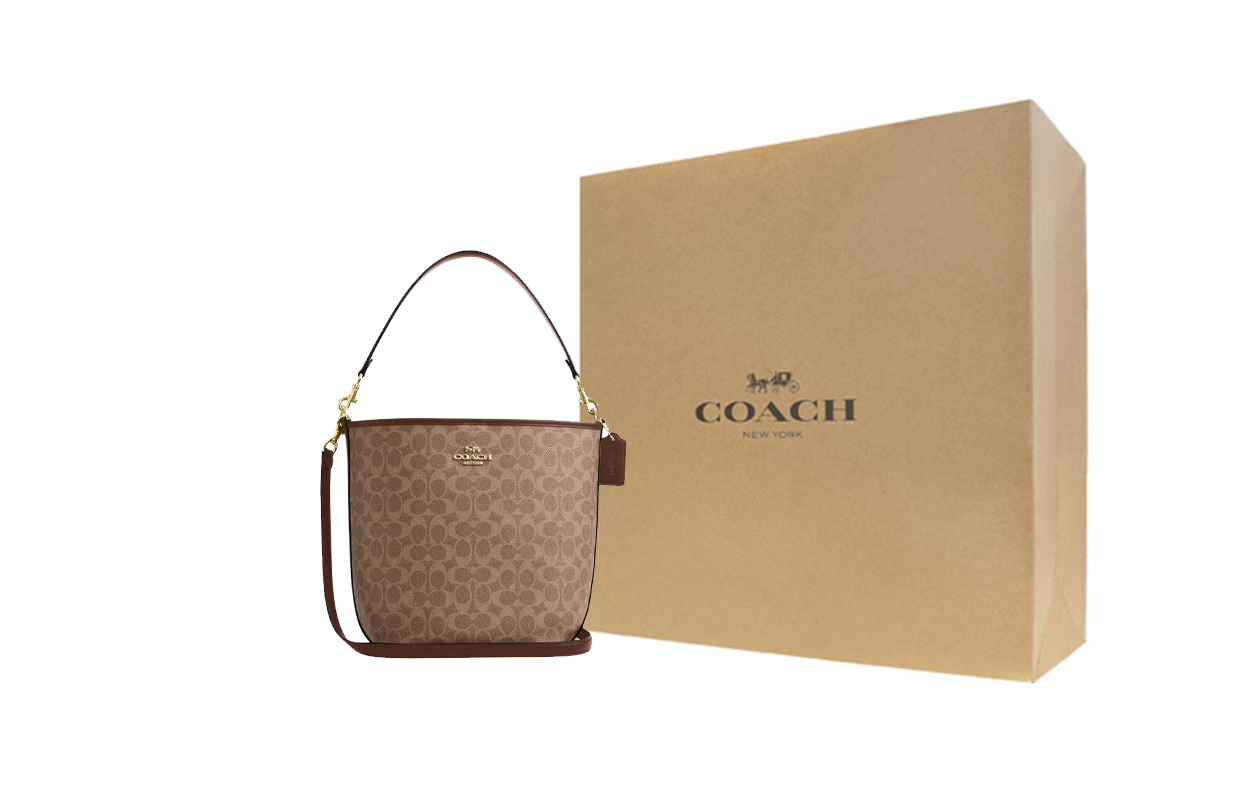 COACH Городская сумка-ведро из прорезиненной ткани
COACH Городская сумка-ведро из прорезиненной ткани