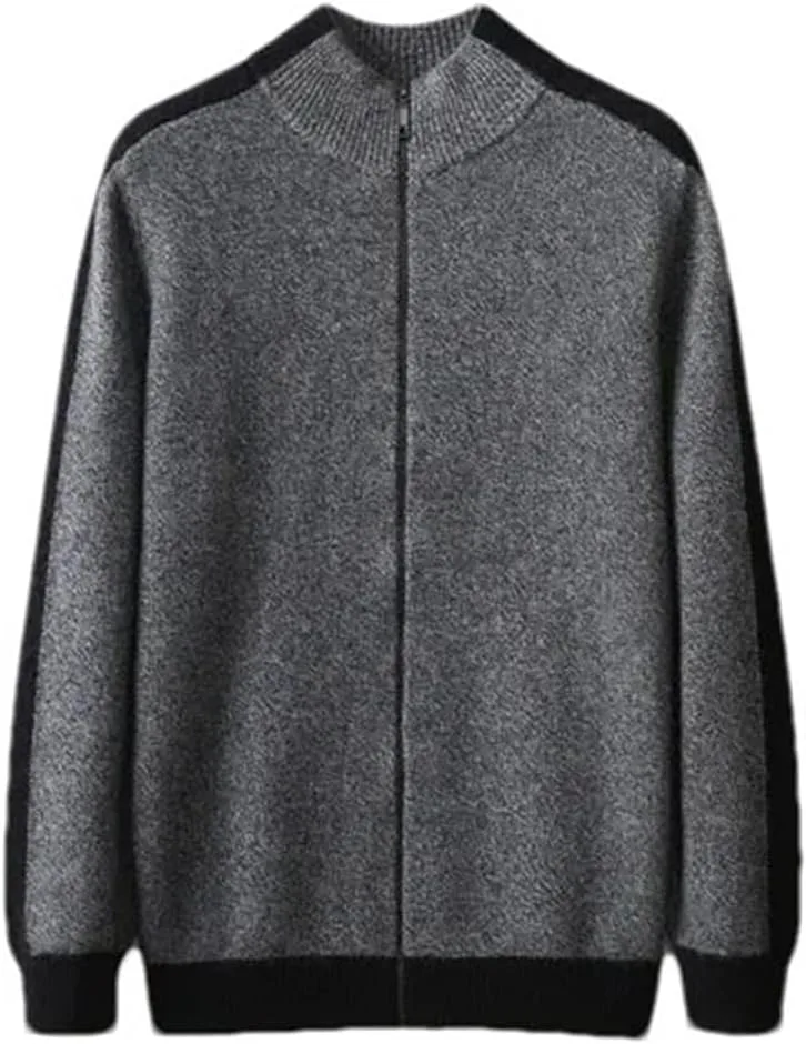 Мужской кардиган из 100% кашемира с длинным рукавом и полувысоким воротником
Мужской кардиган из 100% кашемира с длинным рукавом и полувысоким воротником