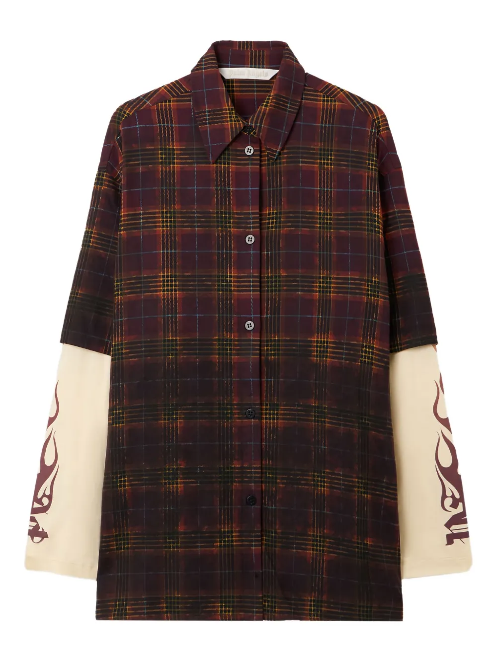 Рубашка в клетку с огненными принтами Palm Angels, красный
Рубашка в клетку с огненными принтами Palm Angels, красный