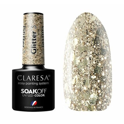 Гибридный лак для ногтей Glitter Soak Off, 3,5 мл, Claresa 
Гибридный лак для ногтей Glitter Soak Off, 3,5 мл, Claresa