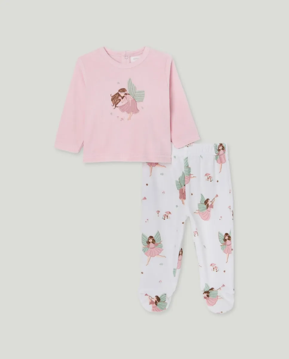 Полный комплект длинной пижамы из велюра с фантазийным принтом и распечатанными брюками для маленькой девочки Cotton Juice, розовый
Полный комплект длинной пижамы из велюра с фантазийным принтом и распечатанными брюками для маленькой девочки Cotton Juice, розовый