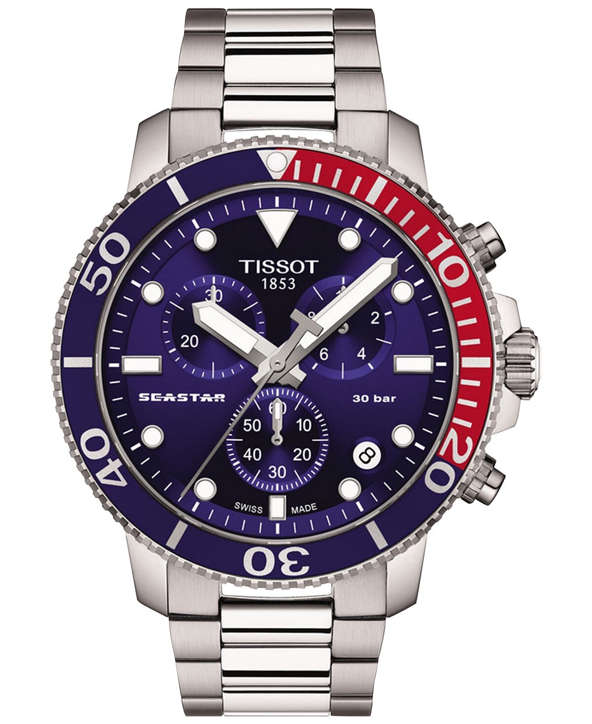 Мужские швейцарские часы с хронографом Seastar 1000 с браслетом из нержавеющей стали, 46 мм Tissot
Мужские швейцарские часы с хронографом Seastar 1000 с браслетом из нержавеющей стали, 46 мм Tissot