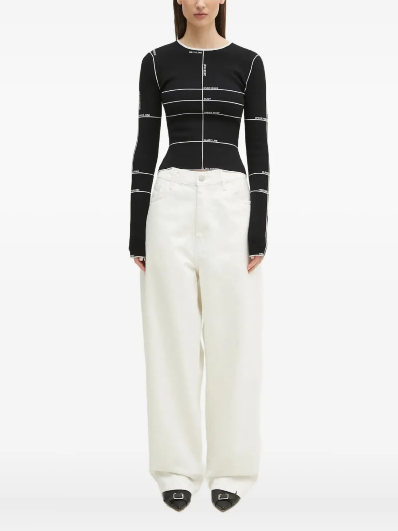 Топ VETEMENTS с интарсией, черный 
Топ VETEMENTS с интарсией, черный