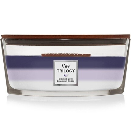 Woodwick Scented Candle Boat Elipsa Trilogy Evening Luxe 453.6g 
Woodwick Scented Candle Boat Elipsa Trilogy Evening Luxe 453.6g